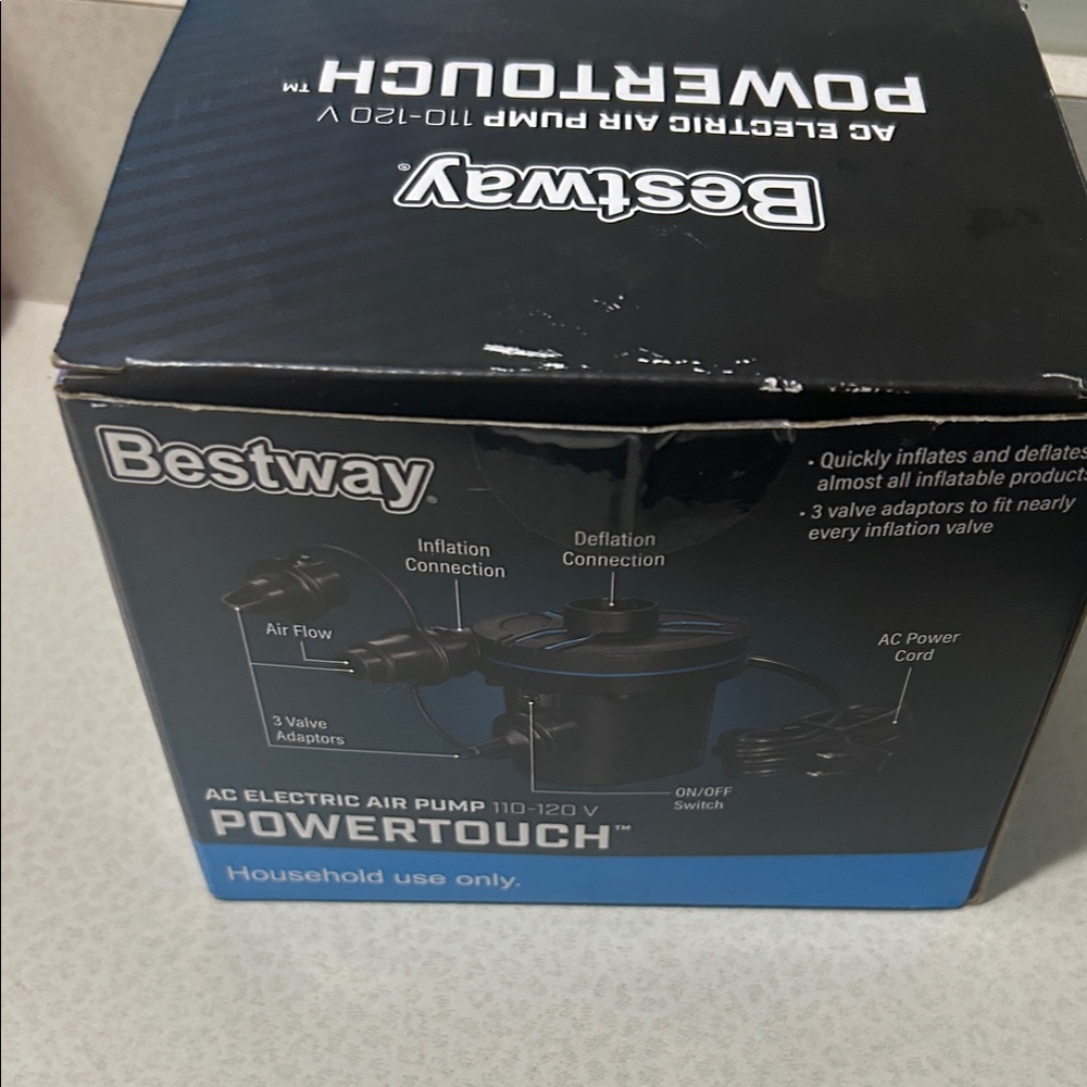 Bestway Powertouch AC Electric Air Pump - Black/Blue